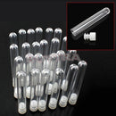 10 X NEW 12x100mm Clear Plastic Test Tubes with White Caps SE