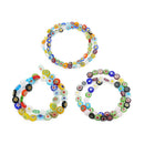 Glass Spacer Beads Bulk Colorful Buttons for DIY Jewelry 8MM, Approx. 48PCS