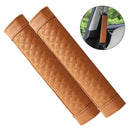 2pcs Stylish Driving Car PU Safety Seat Belt Pads Cover Protector brown