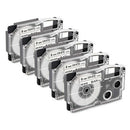 5 Pack 9mm Black on White Label Tape Label Maker Compatible with KL-120, KL K9I3
