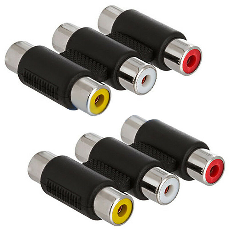 2x Composite 3RCA  AV Audio Video Female To Female Coupler Adapter Joint