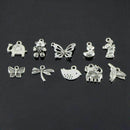 Animal Charms, Wholesale Bulk 100 Pack Mixed Tibetan Pendant Charms for Jew