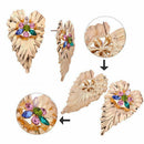 Women Fashion Alloy Leaf Dangle Earrings drill Earrings Statement For Women