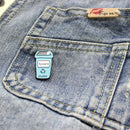 Clothing Bags Unisex Metal Lapel Pin Cartoon Trash Can Drip Brooch (Blue) A