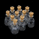 10pc Glass Cork Bottles Square Vial Wishing Bottle DIY Pendants Clear