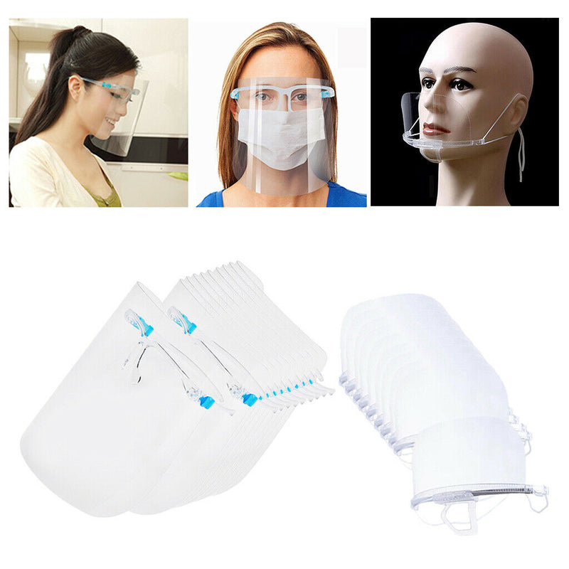 Set of 10 Face  Guard Clear Goggles Face Cover Mouth  Windproof