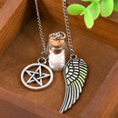 Angel Wing Pentagram Salt Bottle Pendant Supernatural Protection Necklace
