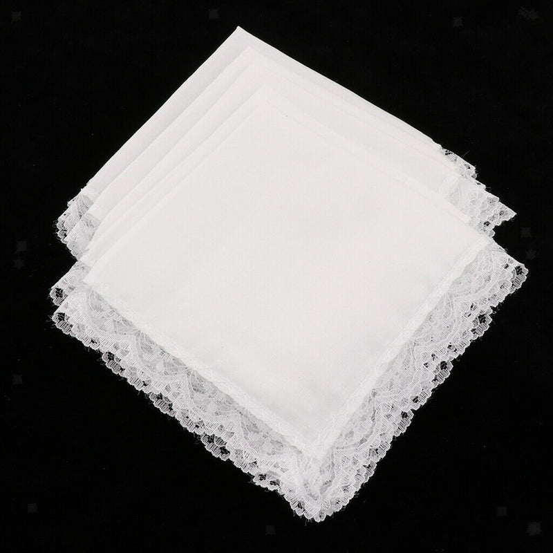 5Pack Men Women 100% Cotton White Handkerchiefs Comfy Hanky Party Hankies