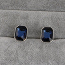 1 Pair Fashion Diamond Colorful Glass Cufflinks Cuff Links Womens Mens Dres