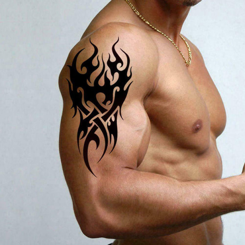 Removable Men's Temporary Tattoo Waterproof Totem Body Art Stickers Arm Leg F2P8