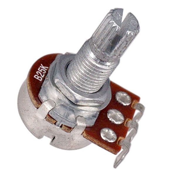 Set of Four (4X) 25K LONG Split Shaft Audio Taper Low Friction Potentiometers
