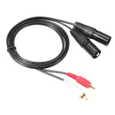 2 RCA to 2 XLR Male Audio Cable Cord Wire, 1.5m/4.92ft
