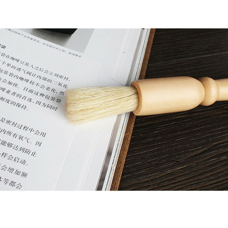 Natural Bristle Coffee Brush Coffee Grinder Cleaning Brush with Wood Handle