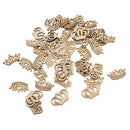 50 Pieces Unfinished Wood Hollow Crown Shape Wooden Plaque Embellishments