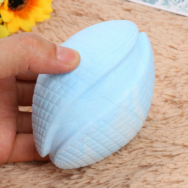 Pet Rugby Shape Chew Toys Dog Bite Tooth Clean Interactive Balls (Blue)