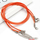 25 NEW Cotton Pendant Necklace Lobster Clasp Cord 2mm plus Extension Chain XVY