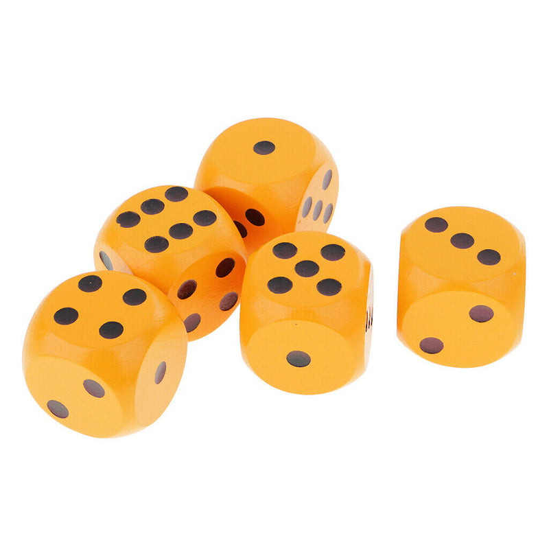 5Pcs 3cm D6 Six Sided Dice for   RPG MTG Gaming Toys Orange