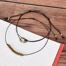 2Pcs/Set Fashion Black Rope Chain Charms Bracelet Bangle Jewelry Accessories ME