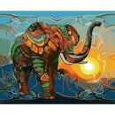 DIY Digital Oil Painting By Numbers Sun Elephant Modern Wall Art Decoration A