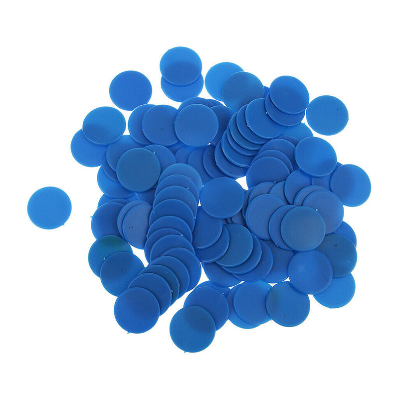 100Pcs 18mm New Plastic Counters Poker Chips Blue for Casino Club Gambling