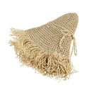 Fringed Straw Hat Bow Wide Grass Female Summer Hat Beach Visor Outdoor VacatS3Q1