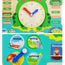 Wooden Calendar Clock Educational Weather Season Toys Clock Learning For Ki Y6K4