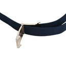 Unisex Plain Webbing Canvas Metal Buckle Belt Blue
