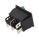 AC 16A/250V 20A/125V Green Light Illuminated DPDT ON/ON Boat Rocker Switch  S1D9