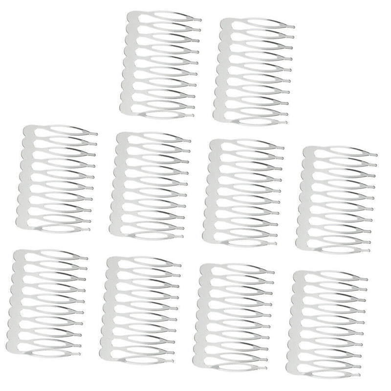 10 Hair Clip Hair Combs Pins Barrettes Wedding Veil Wire Metal Comb Hair DIY