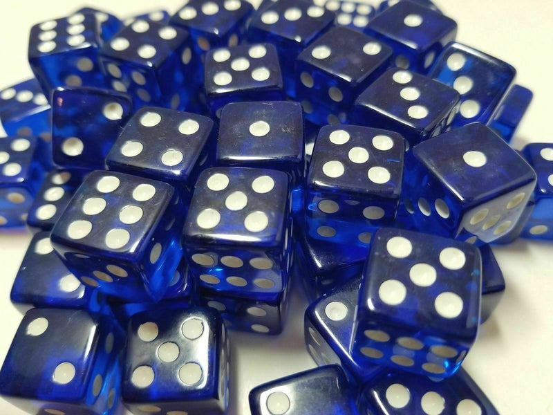 10Pcs/Set 16mm 6-Sided D6 RPG Clear Transparent Straight Corner Dice Party Tools