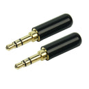 2 Pcs Stereo Audio 3 Pole 3.5mm Jack Plug Headphones Earphones Connector A VBH