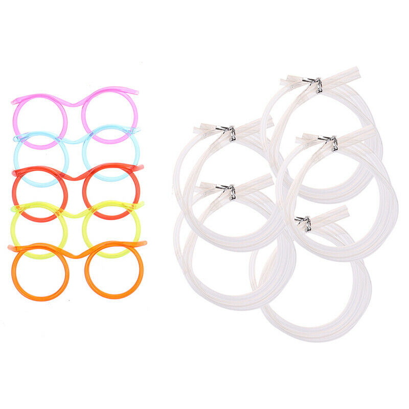 Funny Soft Glasses Straw Unique Flexible Drinking Tube Kid Party Accessories T3C