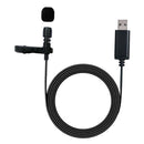 USB Lavalier Lapel Microphone Clip on Collar Mic For Meeting PC Computer Phone
