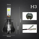 H3 LED Headlight Bulb Car Fog Light Beam Lamp 6000K 80W 9600LM White YDX TMO