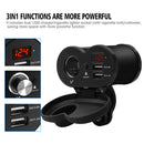 CS-834A1 Motorcycle Dual USB Charger Cigarette Lighter Socket w/ Voltmeter
