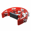 Hand Held Tambourine Double Row Metal Jingles Percussion Red F8P5