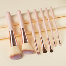 7pcs Mini Makeup Brushes Loose Powder Eyeshadow Beauty Tool (Light Brown)