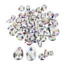 50pcs Clear Crystal Waterddrop Buttons For Clothes Bags Sewing Craft Decor