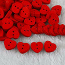100Pcs Red Heart Wood Buttons Knit Sewing Scrapbooking Cardmaking Craft DIY