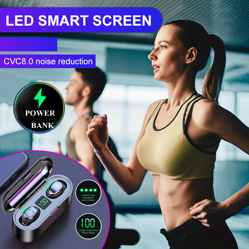 Wireless Earphones Wireless Earbuds Mini Headset LED Stereo Headphone