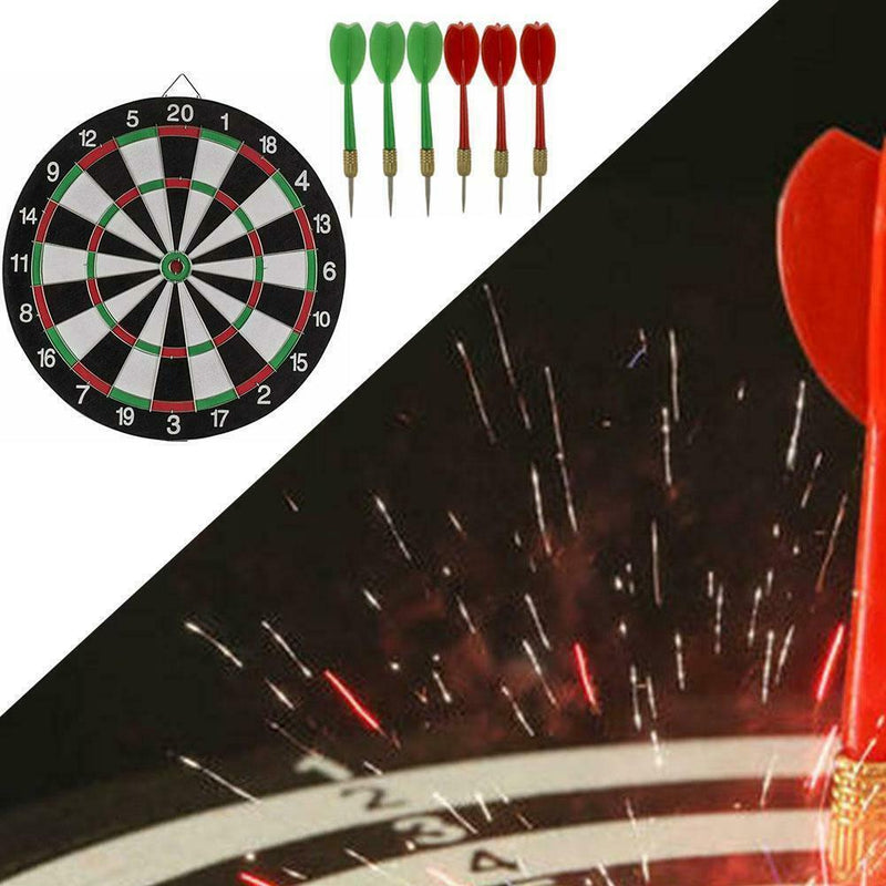 Dartboard 15" Double Sided Indoor Outdoor Game With 6pcs Darts Toys
