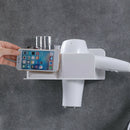Hair Dryer Holder Wall Mounted Comb Shaver Storage Rack Cosmetic Organizer