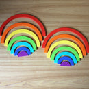 Children Early Learning 14pcs Wooden 7 Colors Rainbow Building Blocks Toys