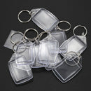 10x Clear Acrylic Plastic Blank Keyrings Insert Passport Photo Keychain Key