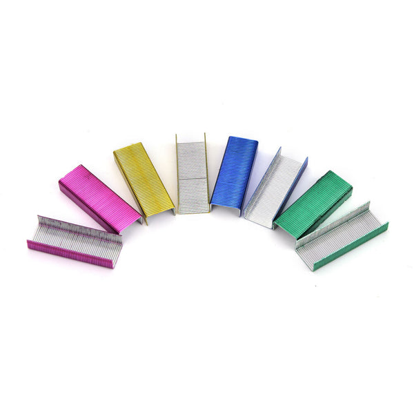 1Pack 10mm Creative Colorful Stainless Steel Staples Office Binding Supplies 3C