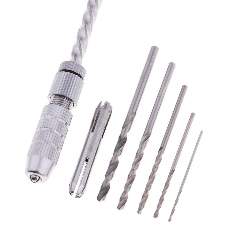 Portable Spiral Hand Manual Push Drill Chuck Twist Pin Vise Bit Jewelry Tool