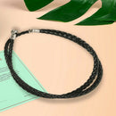Jewelry Men's Necklace - 3mm Cord - Leather - Stainless Steel - for Men - C Y9T5