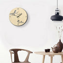 Arabic Numeral Design Rustic Country Tuscan Style Wooden Decorative Round W