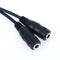 3.5mm 1 Male to 2 Female Y Splitter Stereo Extension Audio Cable (Black)