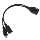 Splitter 1:2 Female To Micro Male + Female HOST OTG Adapter Cable JR